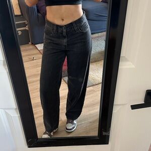 Levi's Charcoal Baggy Dad Jeans